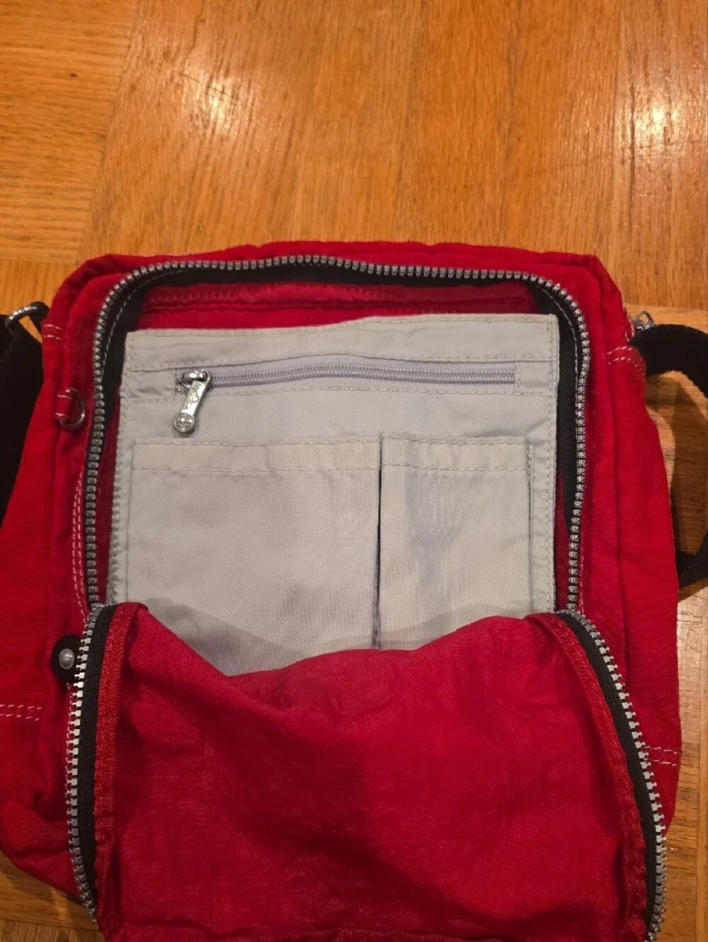 Kipling Red Crossbody Shoulder Bag with Black Strap